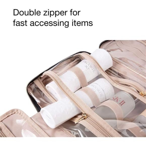 Toiletry Bag Travel Bag with Hanging Hook Water-resistant Makeup Cosmetic Bag - Picture 2 of 6